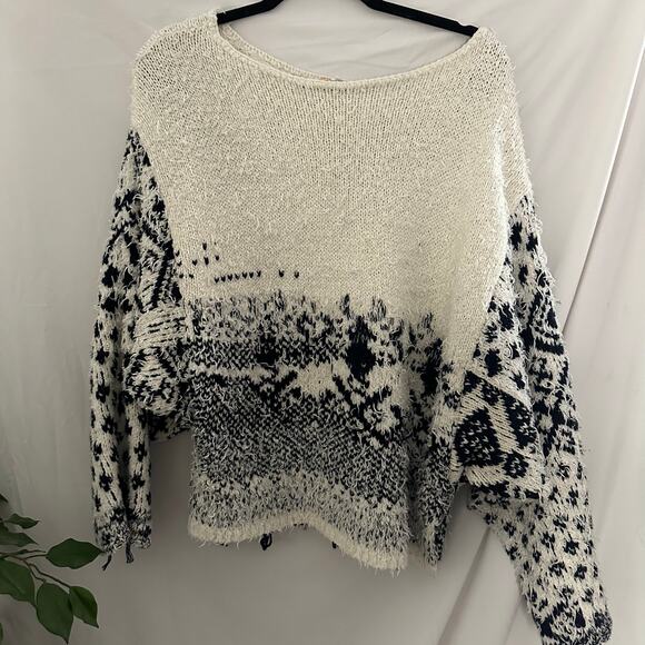 Free People Midnight Beach Rib Sweater In Evening Ivory Combo Small - Picture 5 of 6